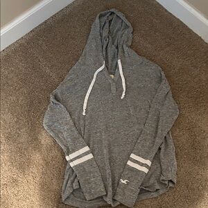 Hollister Gray Hoodie with White Accents